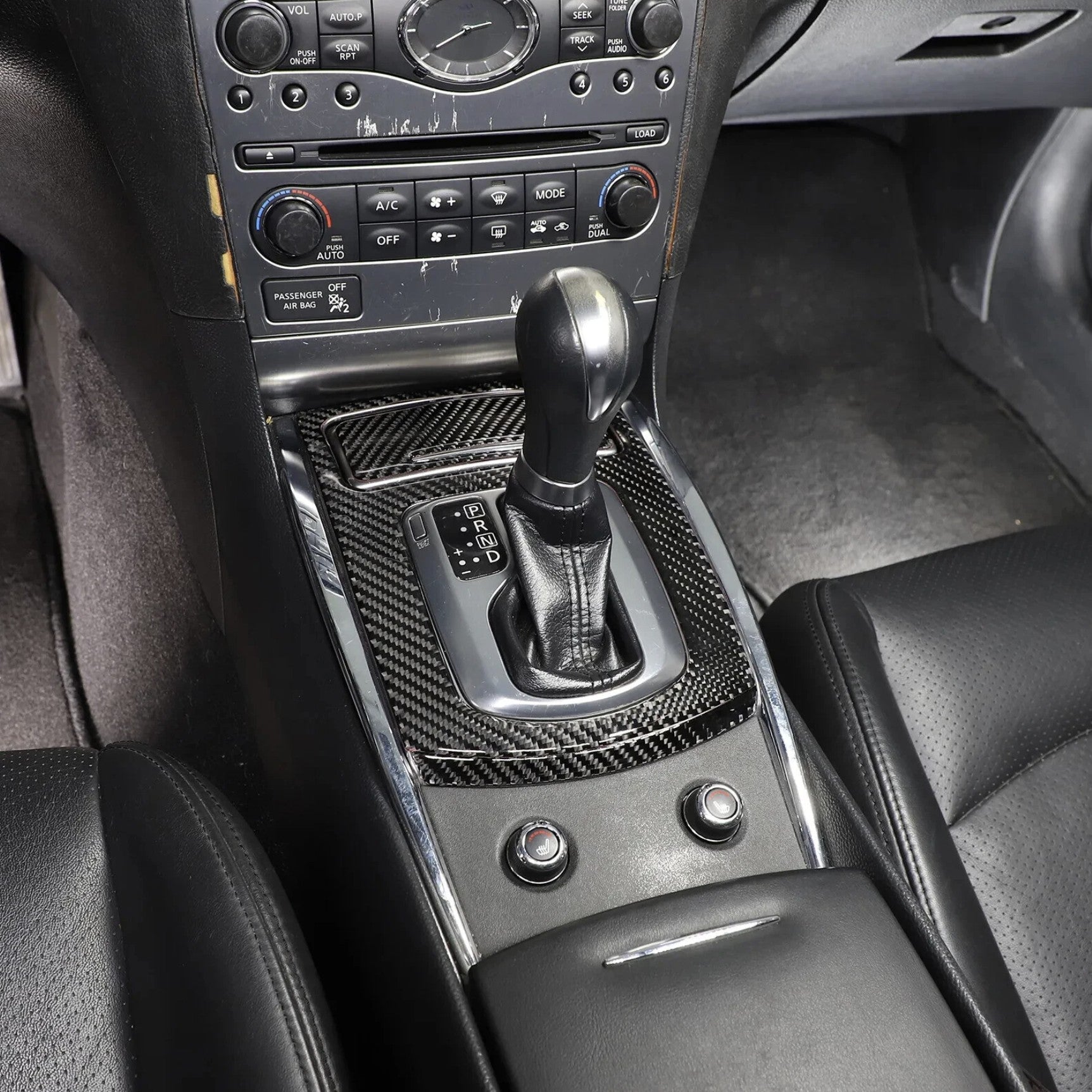 G37 G25 Carbon Fiber Gear Shift Panel Trim Overlay - VQ Fanatics