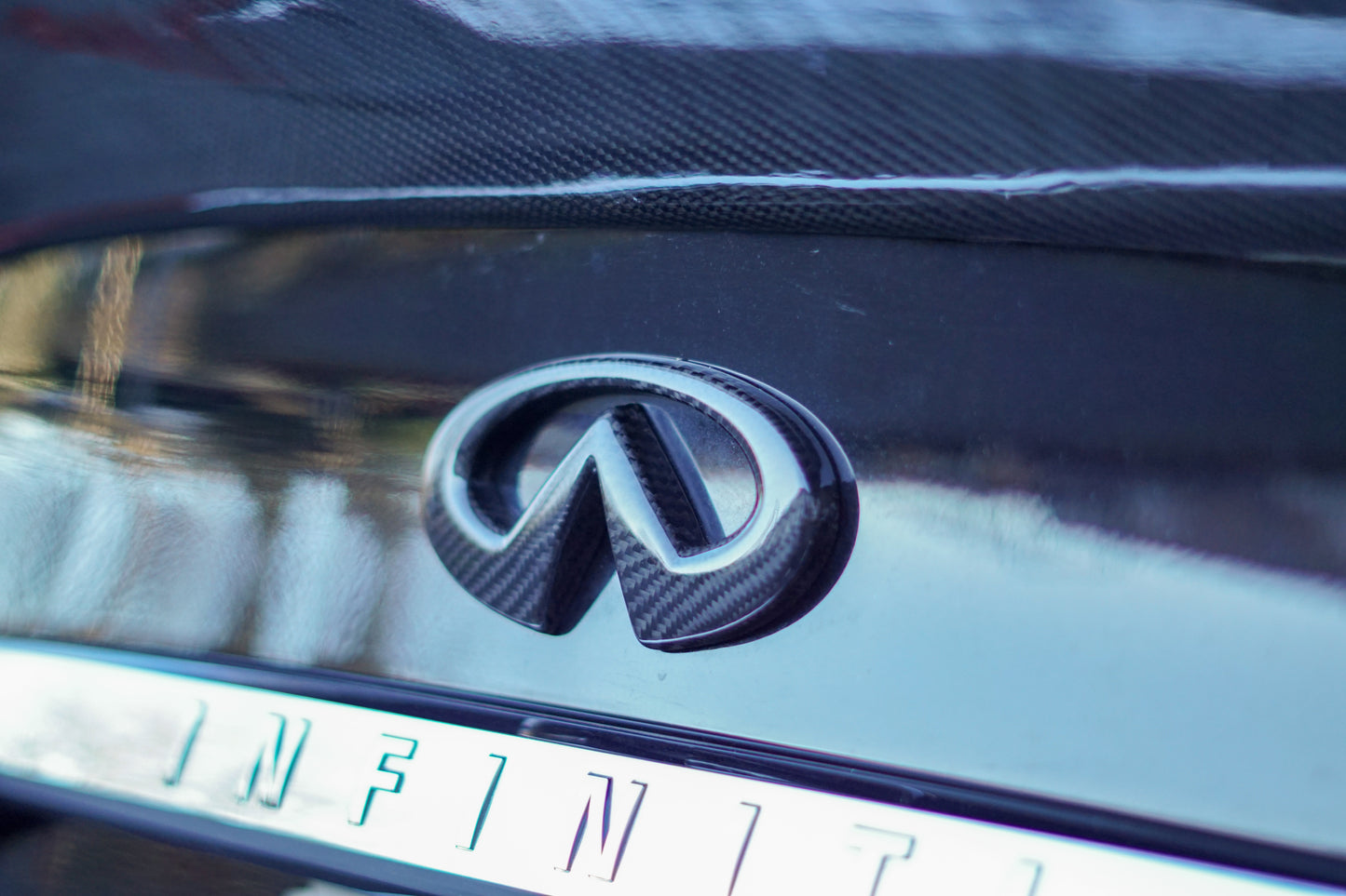 Infiniti Q50 Carbon Fiber Emblem Overlay