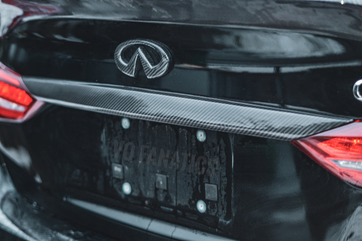 2018+ Q50 Carbon Fiber Trunk Trim Overlay - VQ Fanatics