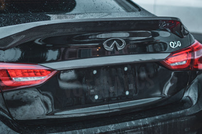 2018+ Q50 Carbon Fiber Trunk Trim Overlay - VQ Fanatics