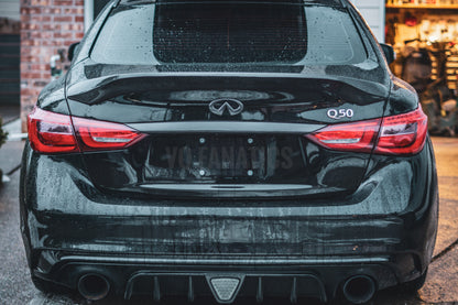 2018+ Q50 Carbon Fiber Trunk Trim Overlay - VQ Fanatics