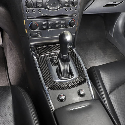 G37 G25 Carbon Fiber Gear Shift Panel Trim Overlay