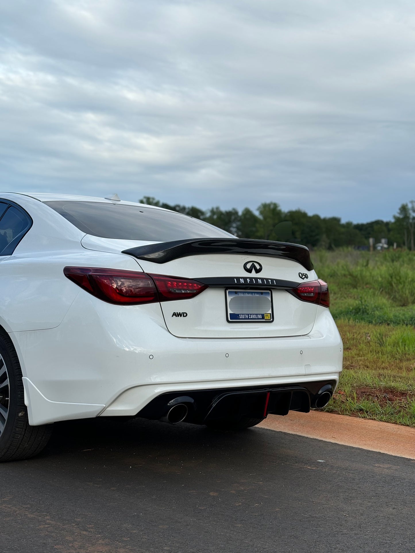 Q50 High-Kick Carbon Fiber Ducktail Wing