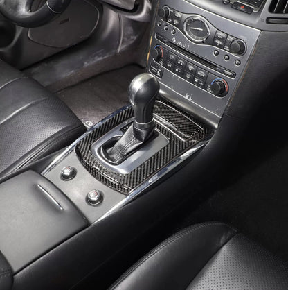 G37 G25 Carbon Fiber Gear Shift Panel Trim Overlay