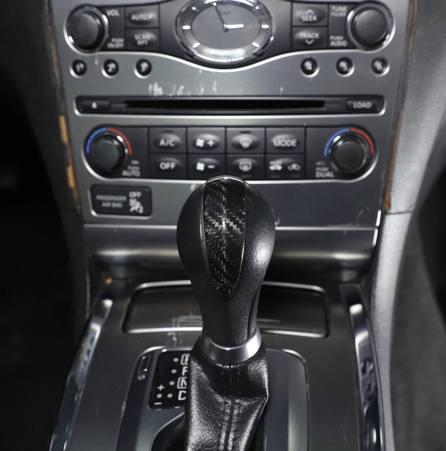G37 G25 Carbon Fiber Shifter Knob Trim Overlay