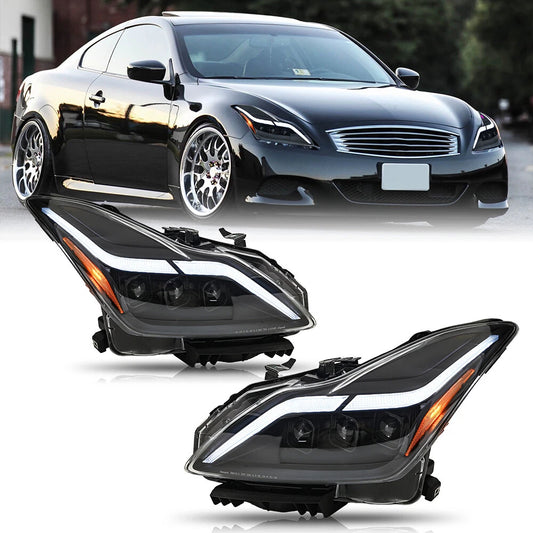 GTR Style LED Headlights for INFINITI G37 Q60 coupe (VQTR-37c)